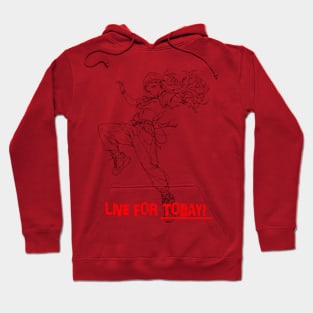 Live for Today Anime Line art Hoodie